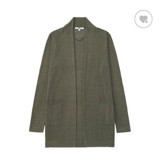 ユニクロ(UNIQLO)のユニクロ リネンブレンドストールカーディガン カーキー(カーディガン)