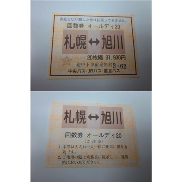 札幌⇔旭川　高速バス券　1枚　(片道分)