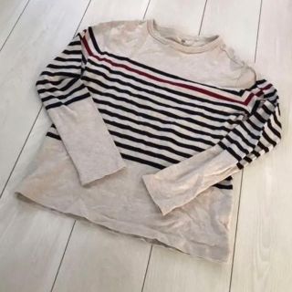 ユニクロ(UNIQLO)のUNIQLO ボーダーカットソー 150 男女兼用(Tシャツ/カットソー)