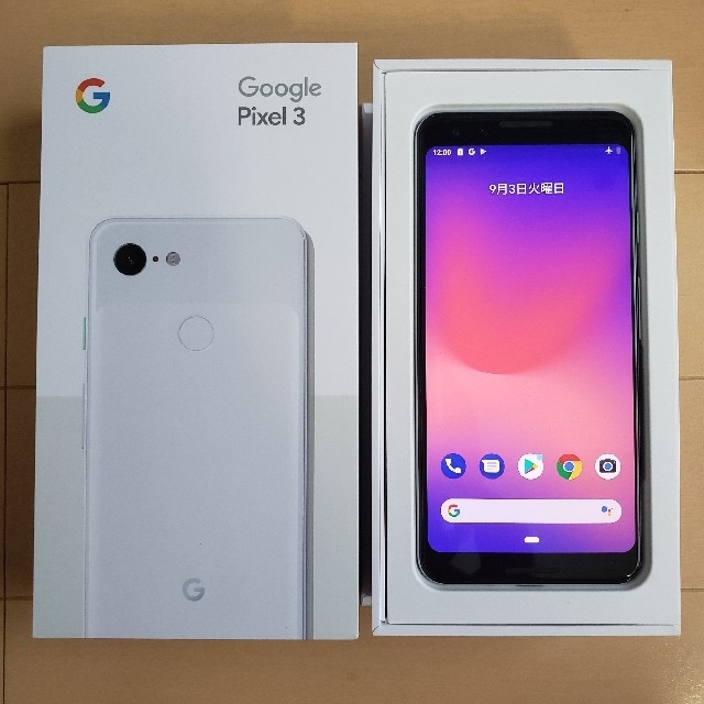 SIMフリー Google Pixel3 Clearly White 美品 スマートフォン本体 スマートフォン/携帯電話 家電・スマホ・カメラ 【予約販売】本