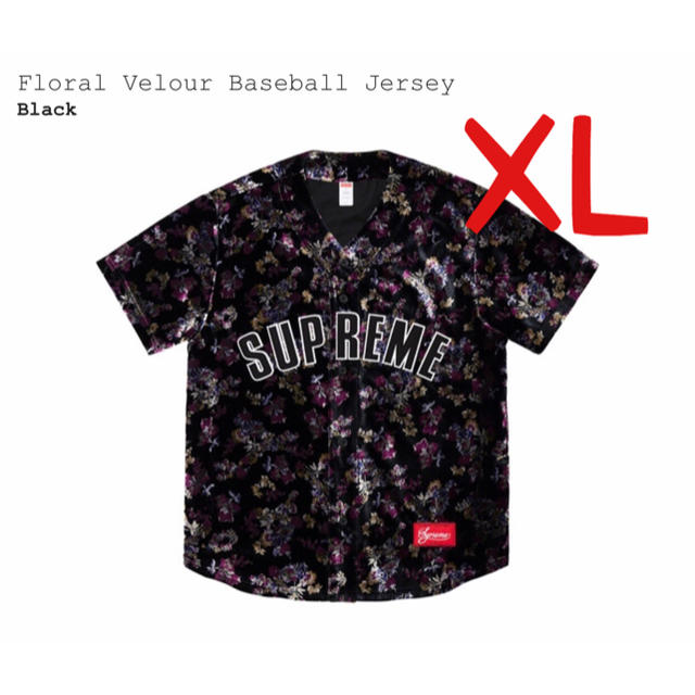 Supreme Floral Velour Baseball Jersey XL