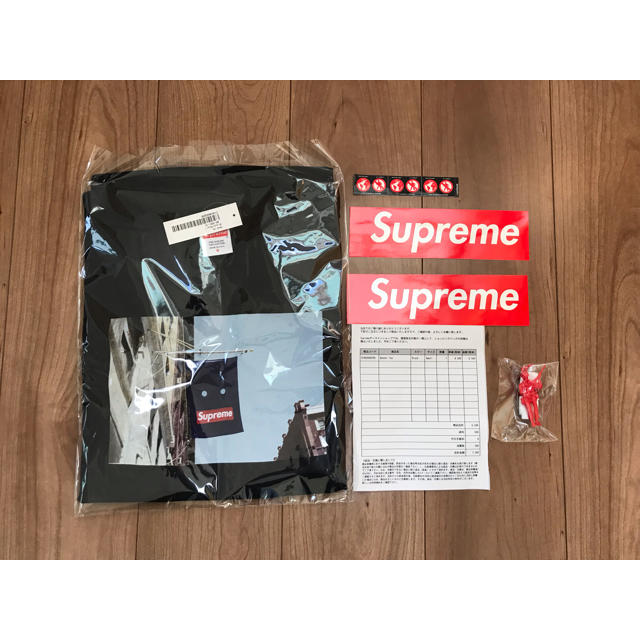 【S】正規品 Supreme banner tee black ノベルティ付き