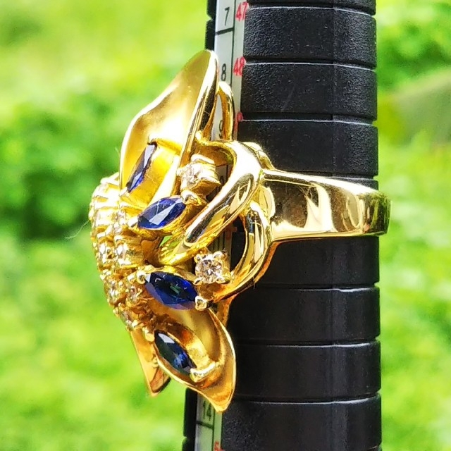 ⭐️海外旅行が大好きyon様専用 ダイヤモンド サファイア リング K18 美品 レディースのアクセサリー(リング(指輪))の商品写真