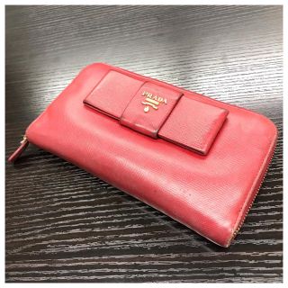 PRADA - ❤️正規品❤️ PRADA プラダ サフィアーノ リボン レッドの通販｜ラクマ