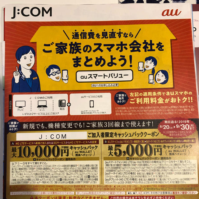 au(エーユー)のau  クーポン  チケットの優待券/割引券(ショッピング)の商品写真