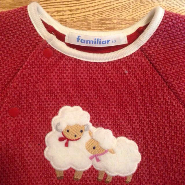 familiar(ファミリア)のファミリア☆羊のカバーオール キッズ/ベビー/マタニティのベビー服(~85cm)(カバーオール)の商品写真