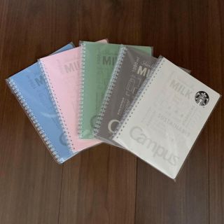 スターバックスコーヒー(Starbucks Coffee)のスターバックス コクヨ キャンパスノート5冊フルコンプセット(ノート/メモ帳/ふせん)