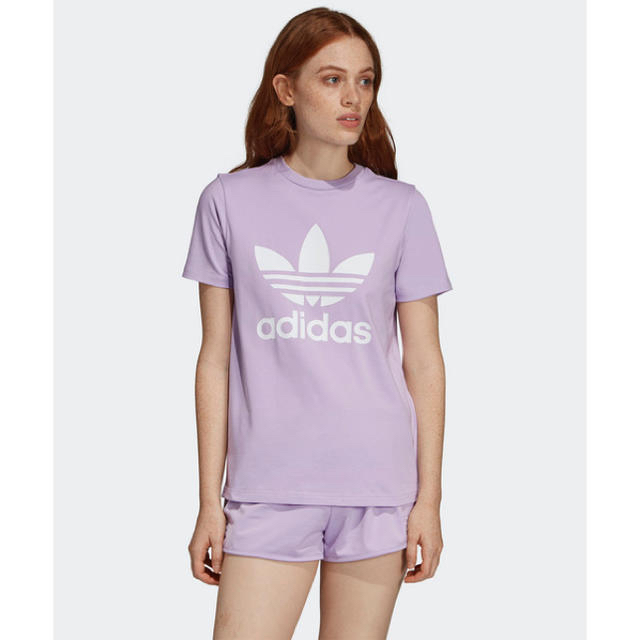 adidas(アディダス)の未使用🌟adidas originals トレフォイル Tシャツ パープル レディースのトップス(Tシャツ(半袖/袖なし))の商品写真