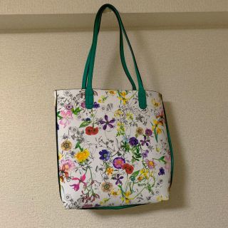 ローラアシュレイ(LAURA ASHLEY)の【値下】トートバック サブバッグ リバーシブル 花柄 グリーン(トートバッグ)