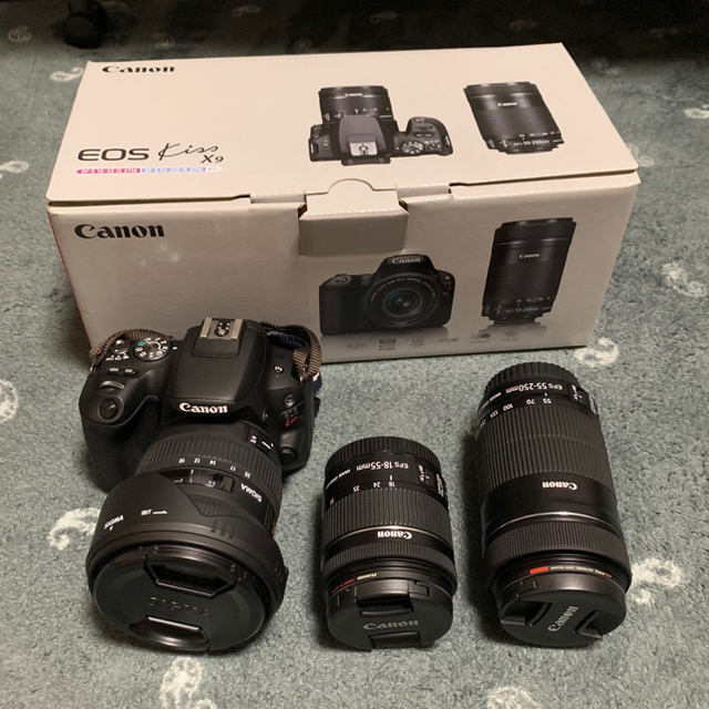 Canon EOS KissX9 Wズーム＋超広角レンズセットスマホ/家電/カメラ