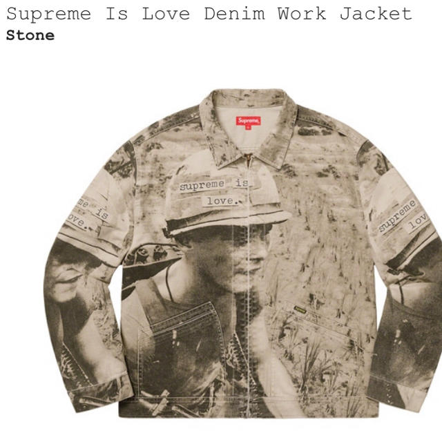 完璧 denim love is supreme - Supreme work Lサイズ jacket Gジャン/デニムジャケット