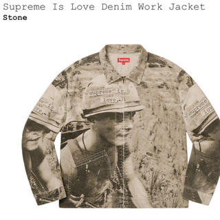 シュプリーム(Supreme)のsupreme is love denim work jacket Lサイズ(Gジャン/デニムジャケット)