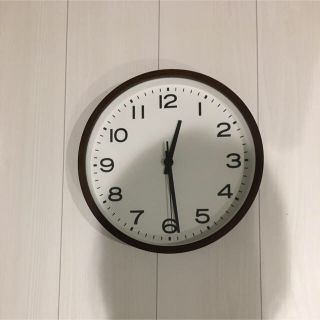 ムジルシリョウヒン(MUJI (無印良品))の無印良品 壁掛けアナログ時計 ブナ材 ダークブラウン・大(掛時計/柱時計)