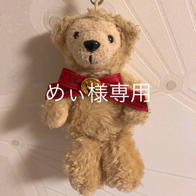 ダッフィー - 初期ダッフィー ぬいぐるみストラップ 赤リボン 白 ダッフィー - 初期ダッフィー ぬいぐるみストラップ 赤リボン 白