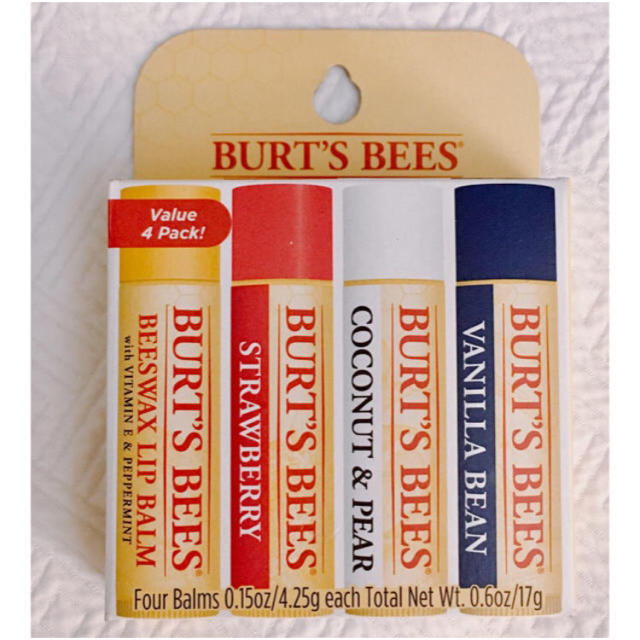 BURT'S BEES(バーツビーズ)の新品 Burt's Bees リップバーム4本セット コスメ/美容のスキンケア/基礎化粧品(リップケア/リップクリーム)の商品写真