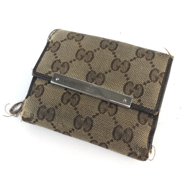 Gucci - ❤️セール❤️ GUCCI グッチ ＧＧキャンバス 二つ折り 財布 ブラウン系の通販 by 即購入ok ブランドショップ's shop｜グッチならラクマ