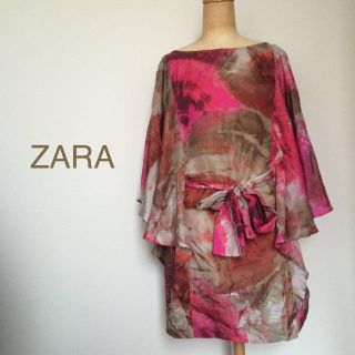 ザラ(ZARA)のシルク100% ドレス ワンピース(ミニワンピース)