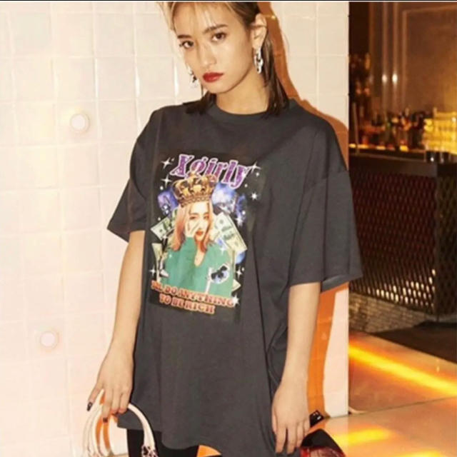 X-girl(エックスガール)のX-girly yurino×X-girl  POP DIVA MENSTEE レディースのトップス(Tシャツ(半袖/袖なし))の商品写真