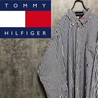 トミーヒルフィガー(TOMMY HILFIGER)の【激レア】トミーヒルフィガー☆オールド刺繍ロゴビッグストライプシャツ 90s(シャツ)