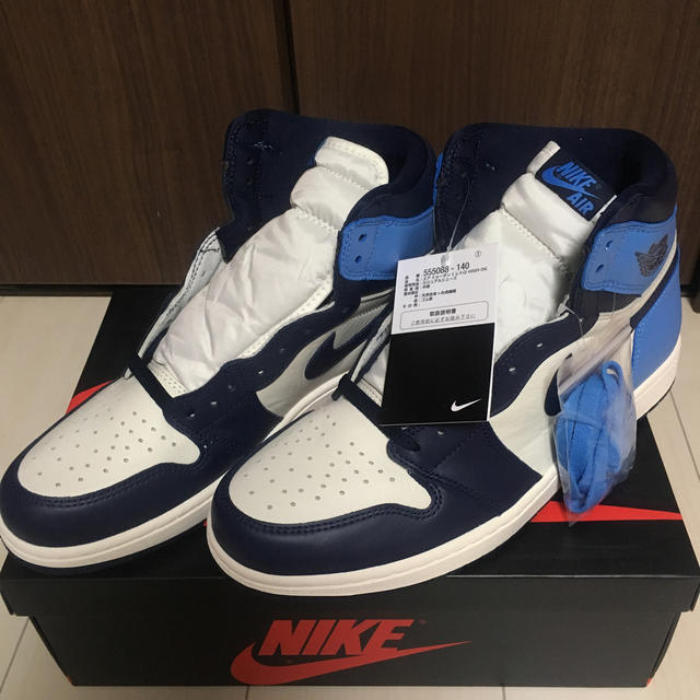 スニーカーJORDAN1 OBSIDIAN ジョーダン1 オブシディアン ブルー つま黒