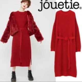 ジュエティ(jouetie)のjouetie 赤 ロングニット ニットワンピース(ニット/セーター)