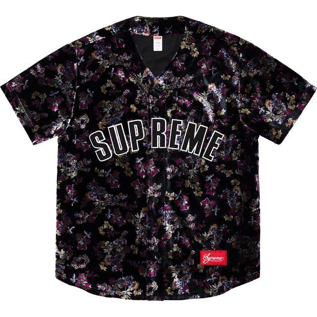 Supreme Floral Velour Baseball Jersey Lメンズ