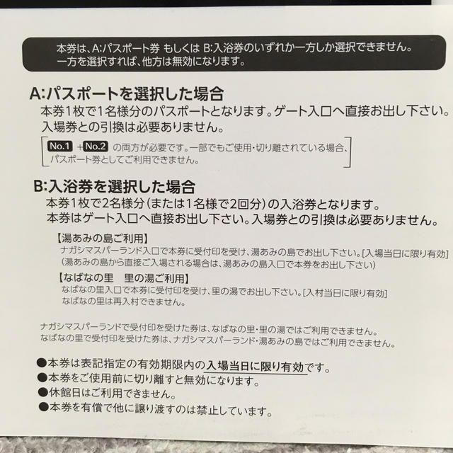 遊園地/テーマパークナガシマスパーランド パスポート券