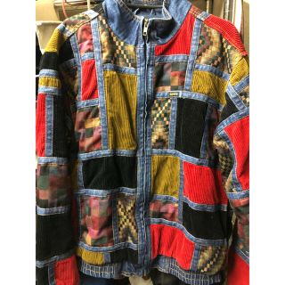 supreme corduroy patchwork denim jacket