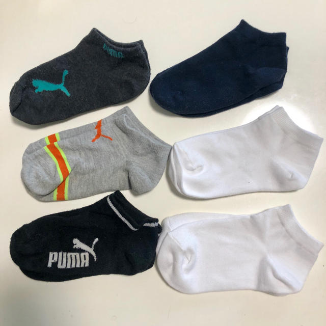 PUMA(プーマ)のPUMA靴下 スニーカーソックス 6足セット 19〜21cm 白は未使用 キッズ/ベビー/マタニティのこども用ファッション小物(靴下/タイツ)の商品写真