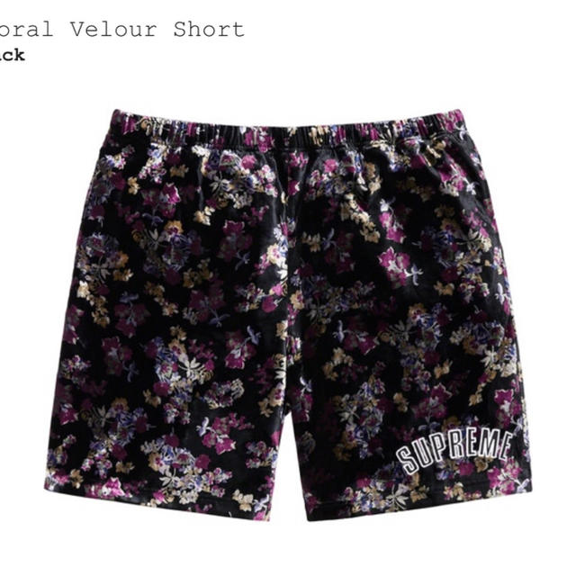 19aw supreme Floral Velour Short M パンツ