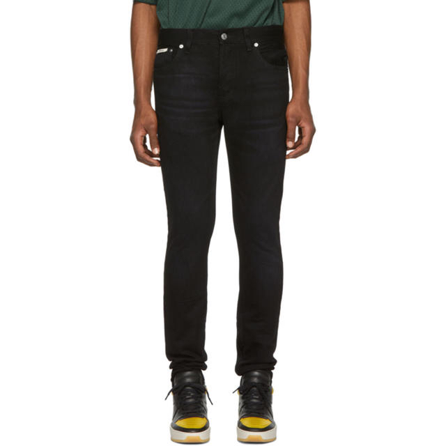 black skinny tapered jeans