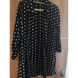 ザラ(ZARA)のZARA　ドット水玉ロングシャツ(シャツ/ブラウス(長袖/七分))