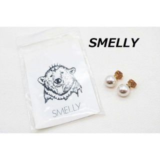 スメリー(SMELLY)の【P-964】スメリー ワイヤー デザイン ピアス キャッチパール 保存袋付き(ピアス)