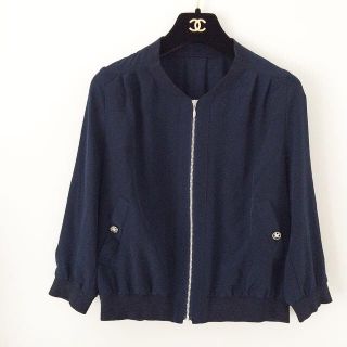 クイーンズコート(QUEENS COURT)のQC 薄手ブルゾン/navy★送料込(ブルゾン)