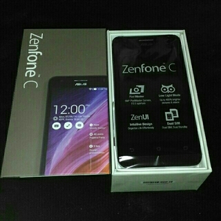 エイスース(ASUS)の美品★SIMフリー★Zenfone c ASUS★ホワイト(スマートフォン本体)