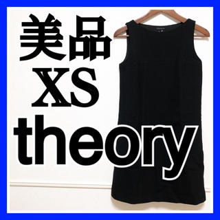セオリー(theory)の美品 セオリー theory ワンピース ノースリーブ 00 xs ブラック(ひざ丈ワンピース)