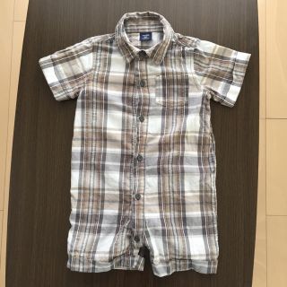 ベビーギャップ(babyGAP)の未使用品 babyGap チェックサロペット 80センチ(ロンパース)