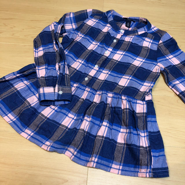 GAP Kids(ギャップキッズ)のGapKids チェック柄チュニック キッズ/ベビー/マタニティのキッズ服女の子用(90cm~)(Tシャツ/カットソー)の商品写真