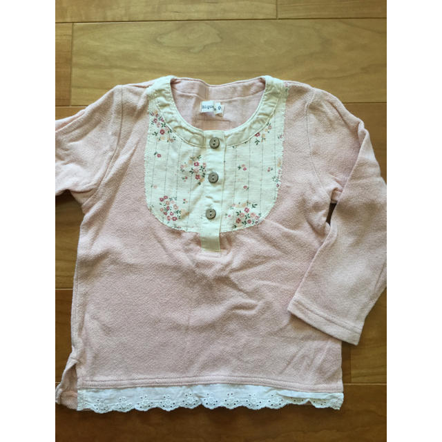 キムラタン(キムラタン)の花柄ロンＴ90サイズ2枚セット キッズ/ベビー/マタニティのキッズ服女の子用(90cm~)(Tシャツ/カットソー)の商品写真