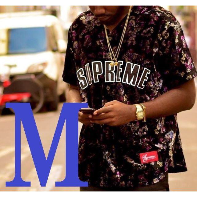 M　Supreme Floral Velour Baseball Jerseyメンズ