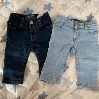 オールドネイビー(Old Navy)の2枚セット デニムパンツ スキニー 3-6M 70(パンツ)