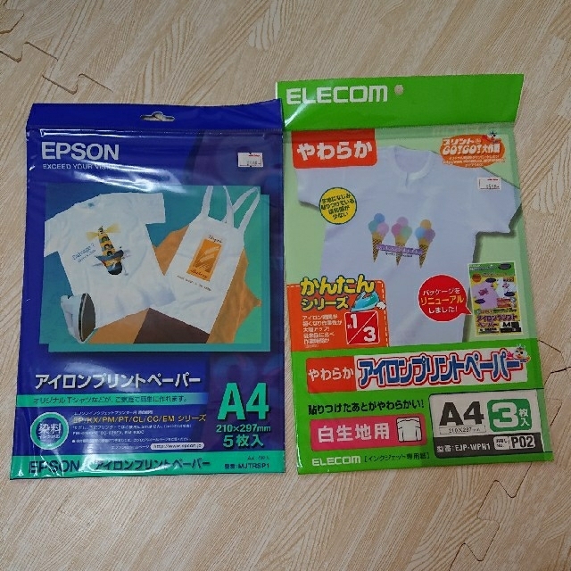 EPSON - アイロンプリントペーパー 2種類☆EPSON ELECOM オリジナルT