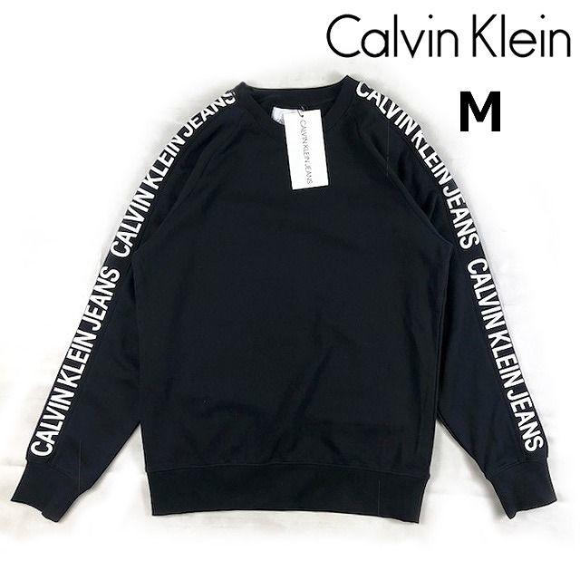 Calvin Klein - カルバンクライン スウェット トレーナー 袖ロゴ(M)黒 ...