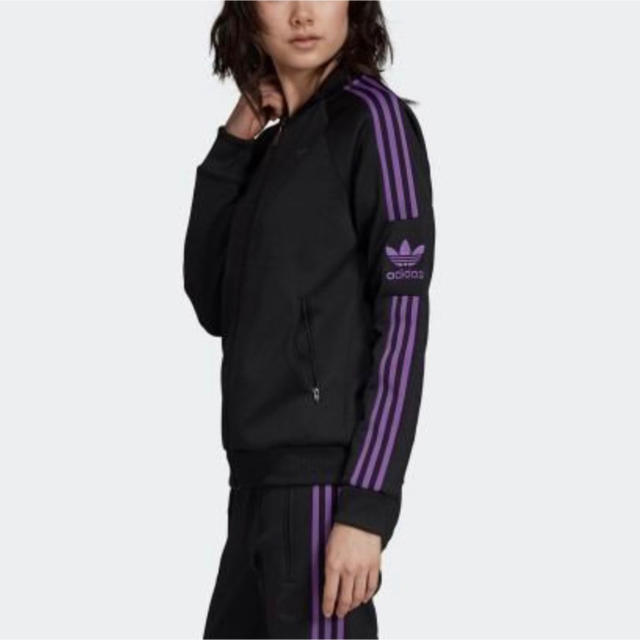 『adidas』アディダス オーバーサイズパーカー（XS）ベロア 3本ライン 紫