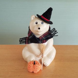 おしゃれハロウィン*黒セット (しろくま貯金箱用)(インテリア雑貨)