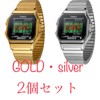 シュプリーム(Supreme)のsupreme    timex gold＆silver セット(腕時計(デジタル))