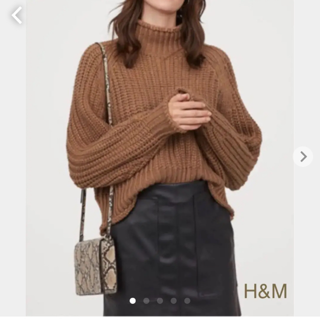 H&M チャンキーニット  ブラウン S