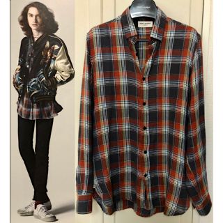 Saint Laurent - saint laurent paris 16ss チェックシャツ 38の通販 ...