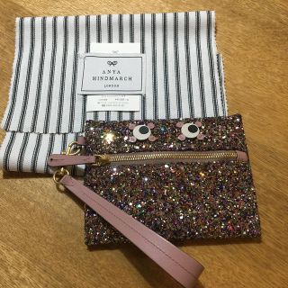 アニヤハインドマーチ(ANYA HINDMARCH)の【新品未使用】アニヤハインドマーチ スモールポーチ グリッター (ポーチ)