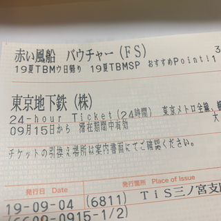 赤い風船 東京地下鉄乗り放題の通販 ラクマ